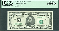 Fr.1967-J, 1963 $5 Kansas City Star Note, Gem, PCGS66-PPQ